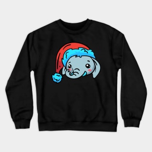 Christmas Jungle Face Elephant Crewneck Sweatshirt